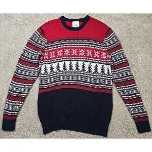 Aspen Fair Isle Long Sleeve Sweater 100% Cotton Winter Ski Lightweight Men's XL